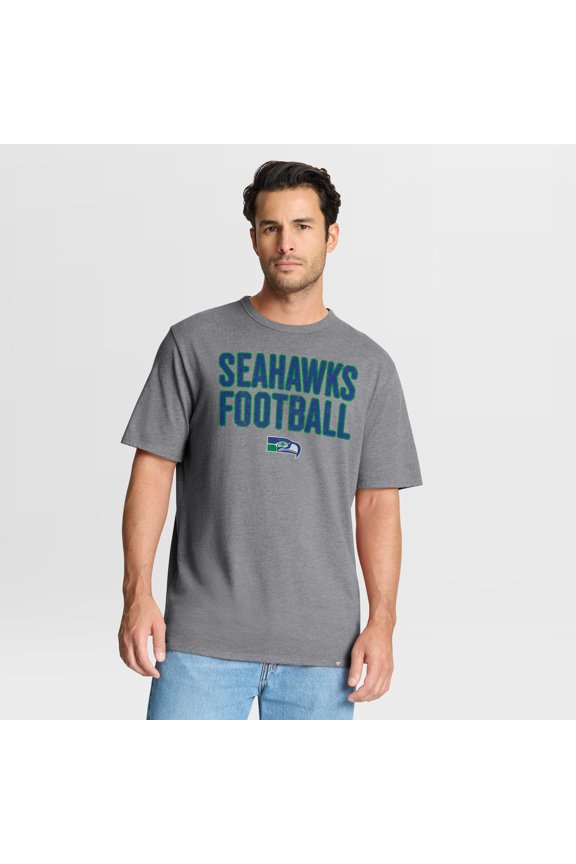 Men's Fanatics Heather Gray Seattle Seahawks First Down Tribute Tri-Blend T-Shirt