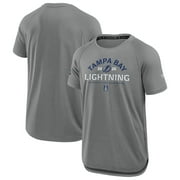 Men's Fanatics Heather Gray Tampa Bay Lightning 2025 Stanley Cup Playoffs Authentic Pro Rink Performance T-Shirt