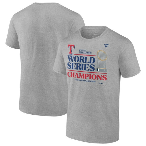 Men's Fanatics Heather Gray Texas Rangers 2023 World Series Champions Locker Room Big & Tall T-Shirt