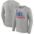 thumbnail image 1 of Men's Fanatics Heather Gray Texas Rangers 2023 World Series Champions Locker Room Long Sleeve T-Shirt, 1 of 3