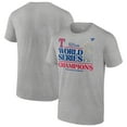 thumbnail image 1 of Men's Fanatics Heather Gray Texas Rangers 2023 World Series Champions Locker Room T-Shirt, 1 of 4