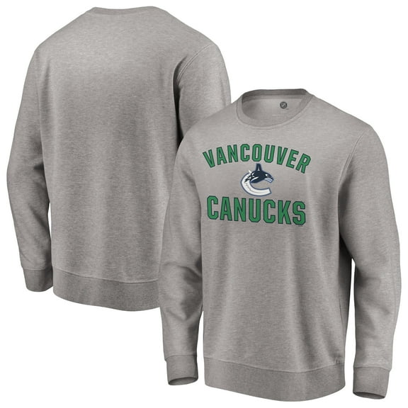 Men's Heather Gray Vancouver Canucks Special Edition Victory Arch Pullover Sweatshirt