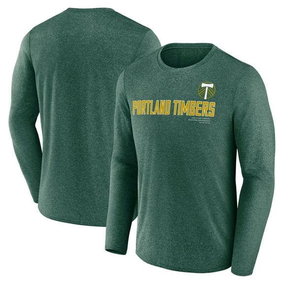 Men's Fanatics Heather Green Portland Timbers Goal Line Long Sleeve T-Shirt