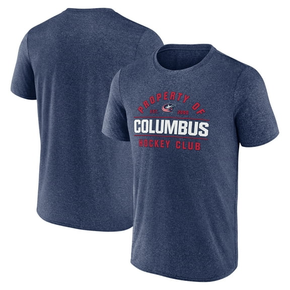 Men's Fanatics Heather Navy Columbus Blue Jackets Property Of T-Shirt