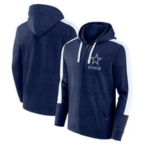 Men's-Fanatics  Heather Navy Dallas Cowboys Gains Full-Zip Hoodie