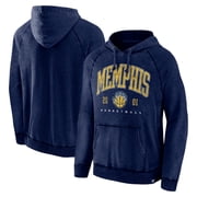 Mens Fanatics Heather Navy Memphis Grizzlies Foul Trouble Snow Wash Raglan Pullover Hoodie