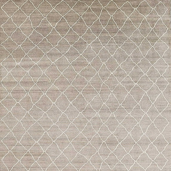 Ahgly Company Machine Washable Indoor Square Industrial Modern Desert Sand Beige Area Rugs, 7' Square