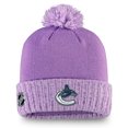 thumbnail image 1 of Men's Fanatics Heather Purple Vancouver Canucks Hockey Fights Cancer Cuffed Knit Hat with Pom, 1 of 2