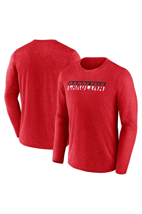 Men's Fanatics Heather Red Carolina Hurricanes Transition Long Sleeve T-Shirt