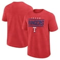 thumbnail image 1 of Men's Logo Athletic Heather Red Texas Rangers Top Notch T-Shirt, 1 of 3