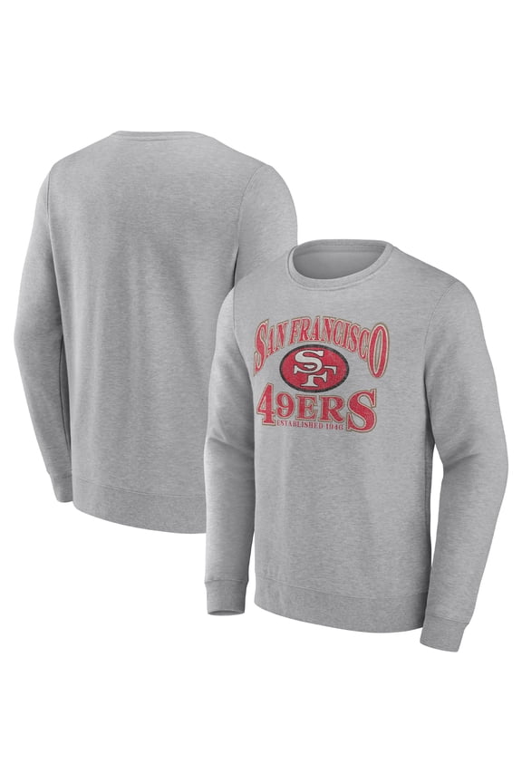 Men's Fanatics Heathered Charcoal San Francisco 49ers Playability Pullover Sweatshirt