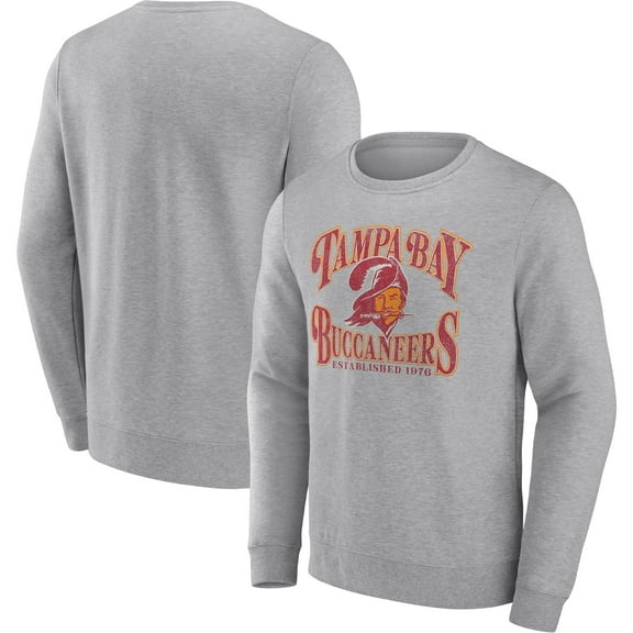 Men's Fanatics Heathered Charcoal Tampa Bay Buccaneers Playability Pullover Sweatshirt