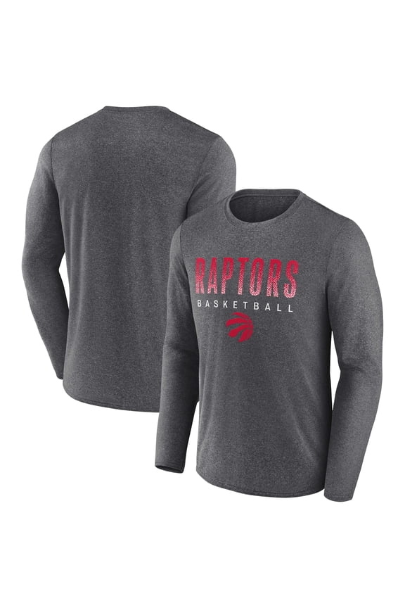 Men's Fanatics Heathered Charcoal Toronto Raptors Where Legends Play Iconic Practice Long Sleeve T-Shirt
