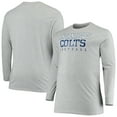 thumbnail image 1 of Men's Fanatics Heathered Gray Indianapolis Colts Big & Tall Practice Long Sleeve T-Shirt, 1 of 3