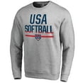 thumbnail image 1 of Men's Heathered Gray USA Softball Team Base Sweatshirt, 1 of 3