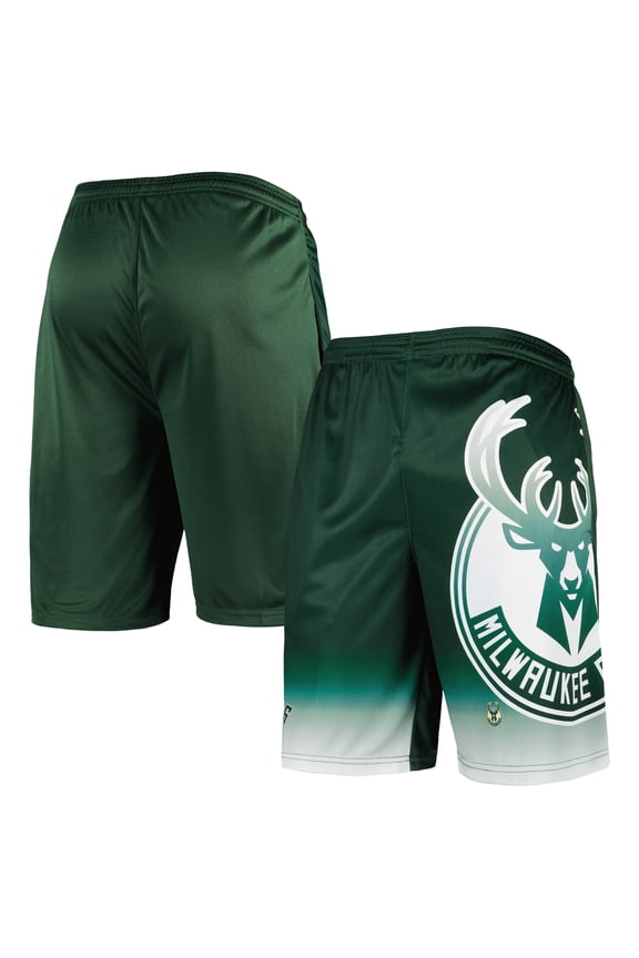 Men's Fanatics Hunter Green Milwaukee Bucks Graphic Shorts
