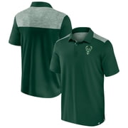 Mens Fanatics Hunter Green Milwaukee Bucks Iconic Brushed Blocked Polo
