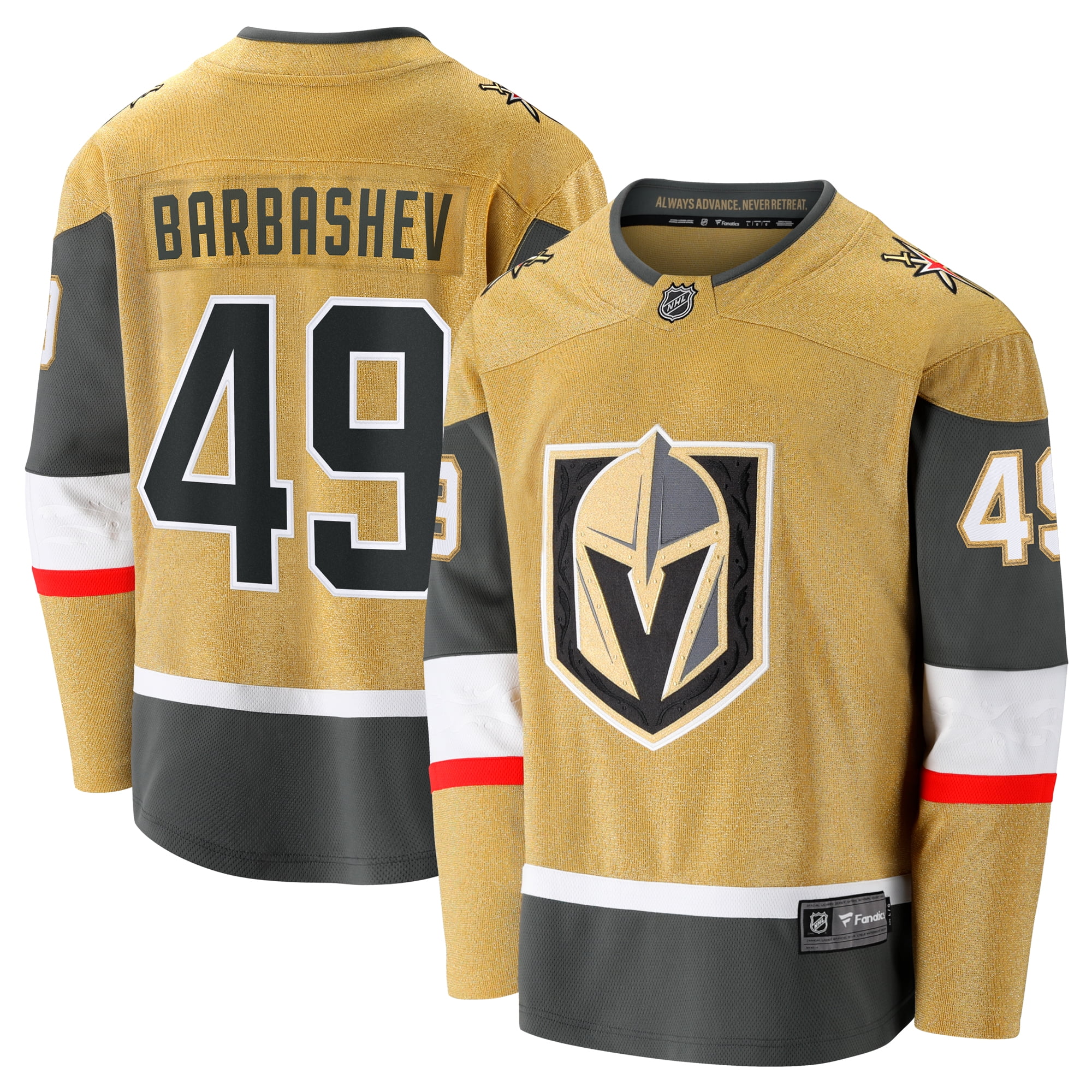 Men's Fanatics Ivan Barbashev Gold Vegas Golden Knights Home