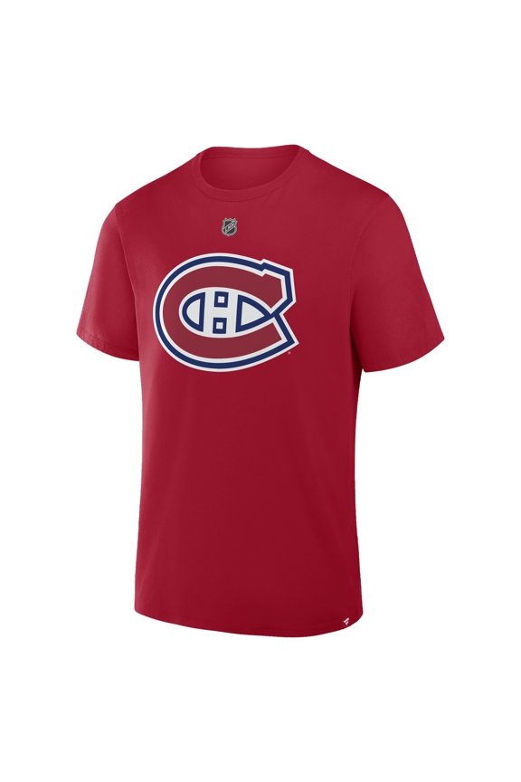 Men's Fanatics Ivan Demidov Red Montreal Canadiens Authentic Stack Name & Number T-Shirt