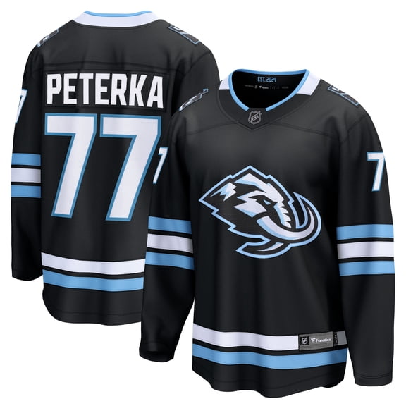 Men's Fanatics JJ Peterka Black Utah Mammoth Home Breakaway Jersey