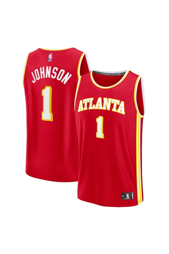 Men's Fanatics Jalen Johnson Red Atlanta Hawks Fast Break Replica Jersey - Icon Edition