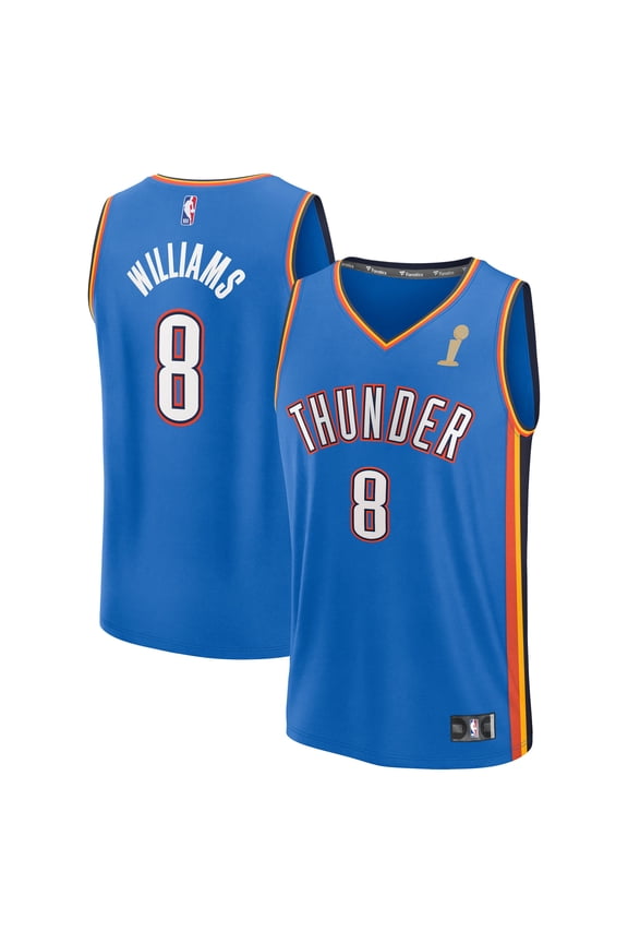 Men's Fanatics Jalen Williams Blue Oklahoma City Thunder 2025 NBA Finals Champions Fast Break Replica Player Jersey -