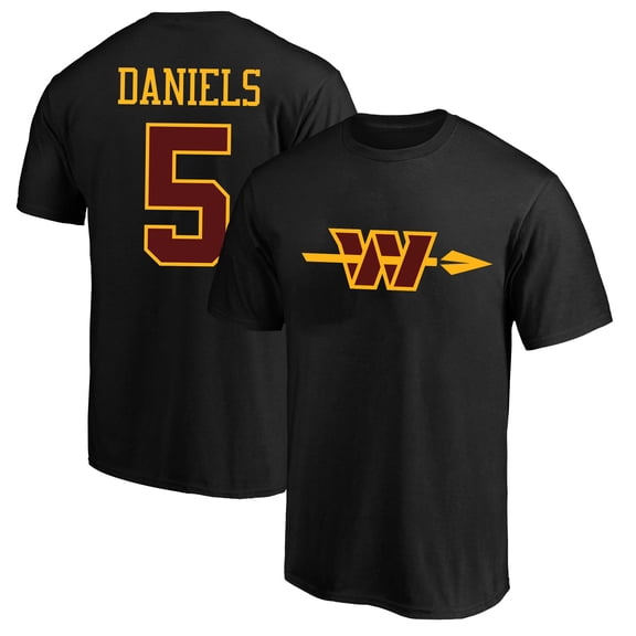 Men's Fanatics Jayden Daniels Black Washington Commanders Big & Tall Player Name & Number T-Shirt