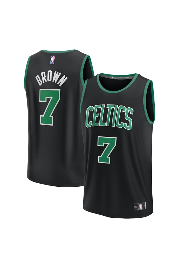 Men's Fanatics Jaylen Brown Black Boston Celtics Fast Break Replica Player Jersey - Statement Edition