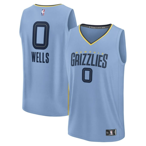 Men's Fanatics Jaylen Wells Light Blue Memphis Grizzlies Fast Break Replica Player Jersey - Statement Edition