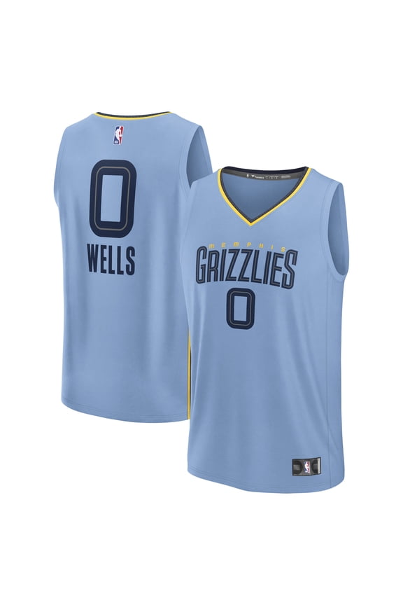 Men's Fanatics Jaylen Wells Light Blue Memphis Grizzlies Fast Break Replica Player Jersey - Statement Edition