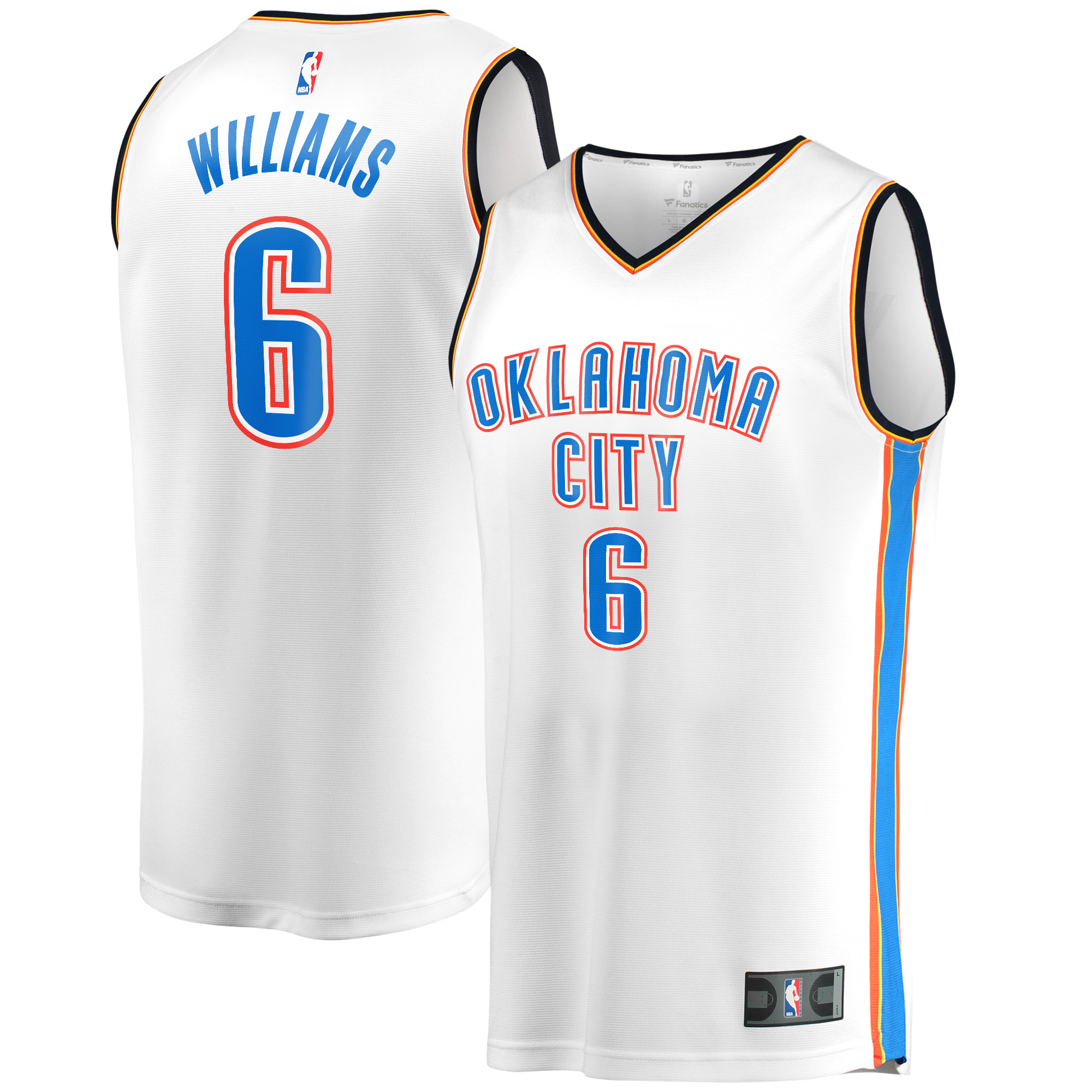 Men's Fanatics Jaylin Williams White Oklahoma City Thunder