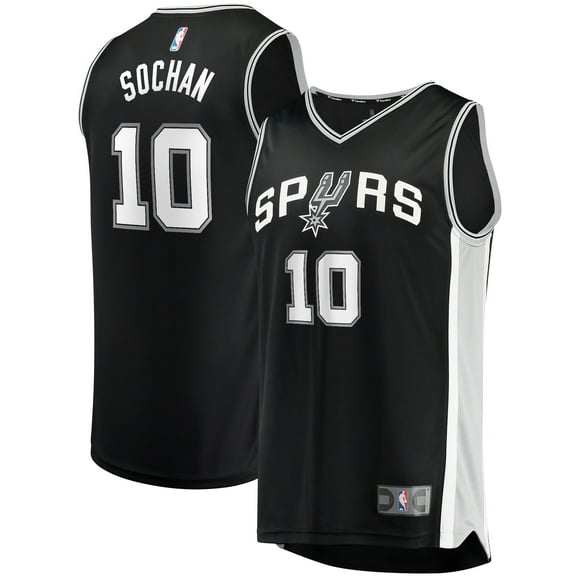 Men's Fanatics Jeremy Sochan Black San Antonio Spurs Fast Break Replica Player Jersey - Icon Edition