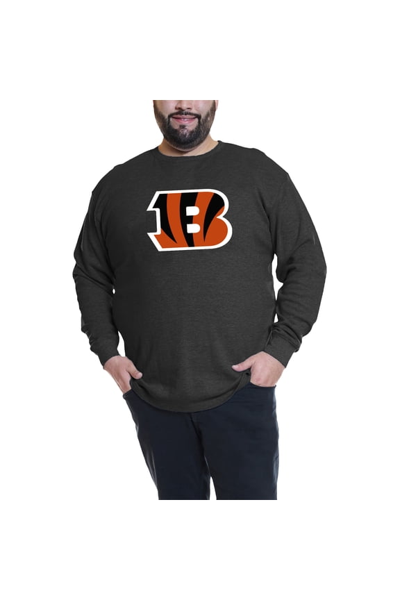 Men's Fanatics Joe Burrow Black Cincinnati Bengals Big & Tall Thermal Waffle Long Sleeve T-Shirt