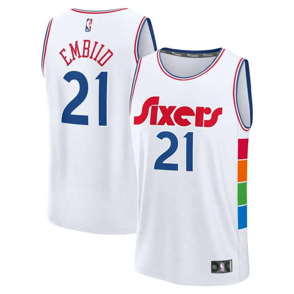 Men's Fanatics Joel Embiid White Philadelphia 76ers 2024/25 Fast Break Player Jersey - City Edition