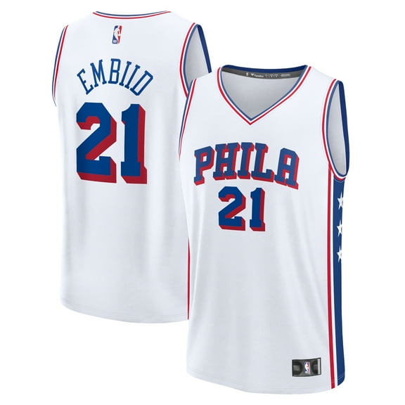 Men's Fanatics Joel Embiid White Philadelphia 76ers Fast Break Replica Player Jersey - Association Edition