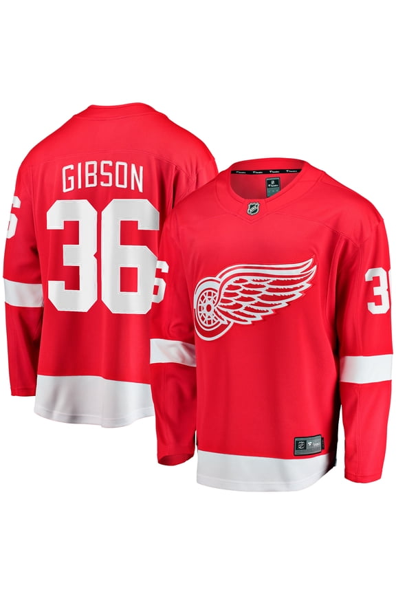Men's Fanatics John Gibson Red Detroit Red Wings Home Breakaway Jersey