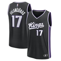 Men's Fanatics Jonas Valan-i-nas Black Sacramento Kings Fast Break Replica Jersey - Icon Edition