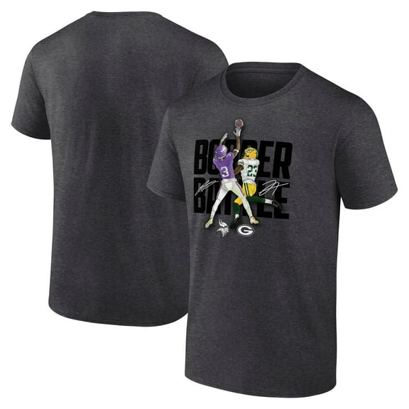 Men's Fanatics Jordan Addison & Jaire Alexander Charcoal Minnesota Vikings vs. Green Bay Packers Border Battle Player