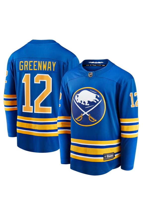 Men's Fanatics Jordan Greenway Royal Buffalo Sabres Home Breakaway Jersey