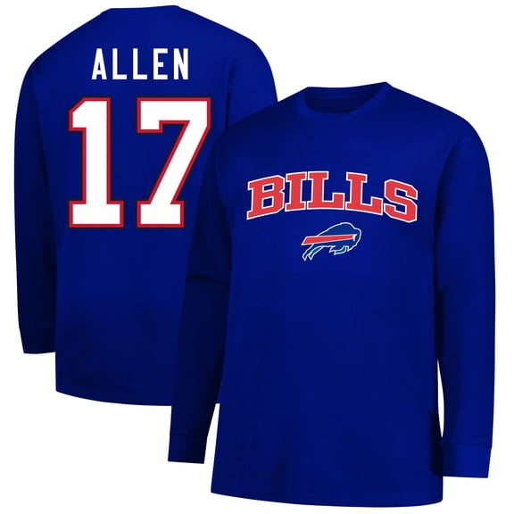 Men's Fanatics Josh Allen Royal Buffalo Bills Big & Tall Thermal Waffle Long Sleeve T-Shirt