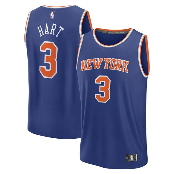 Men's Fanatics Josh Hart Blue New York Knicks Fast Break Replica Player Jersey - Icon Edition