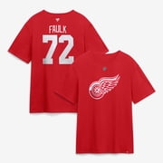 Mens Fanatics Justin Faulk Red Detroit Red Wings Authentic Stack Name & Number T-Shirt