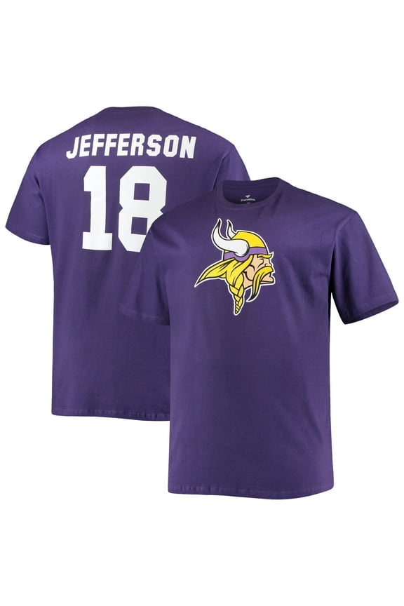 Men's Fanatics Justin Jefferson Purple Minnesota Vikings Big & Tall Player Name & Number T-Shirt