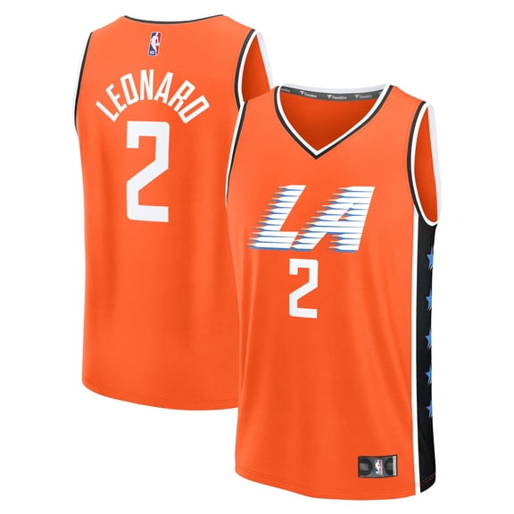 Men's Fanatics Kawhi Leonard Orange LA Clippers 2025/26 City Edition Fast Break Jersey