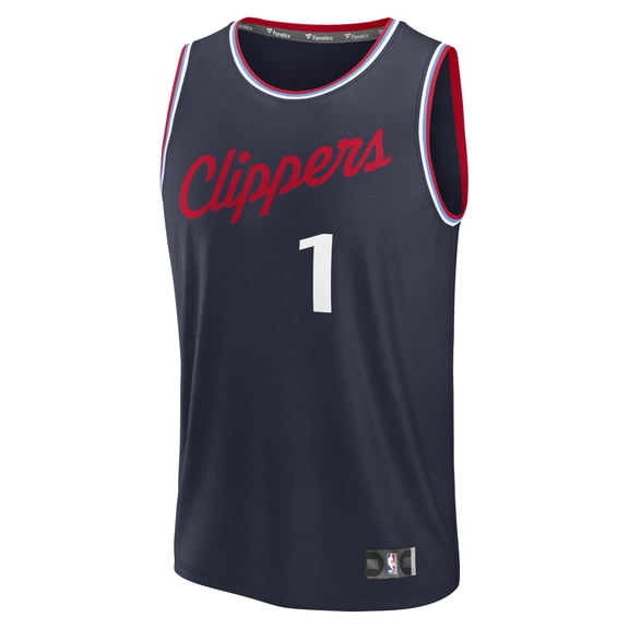 Men's Fanatics Keaton Wagler Navy LA Clippers 2026 NBA Draft First Round Pick Fast Break Jersey - Icon Edition
