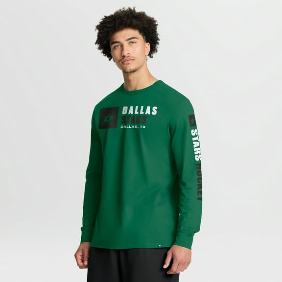 Men's Fanatics Kelly Green Dallas Stars Goal Crease Legacy Long Sleeve T-Shirt