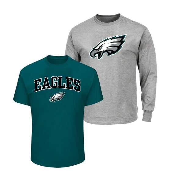Men's Fanatics  Kelly Green/Heather Gray Philadelphia Eagles Big & Tall 2-Pack T-Shirt Set