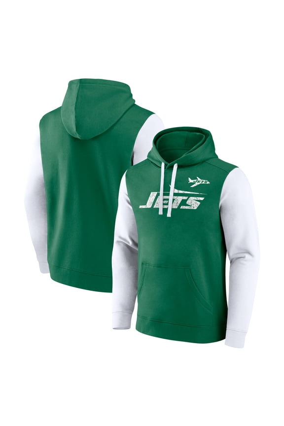 Men's Fanatics Kelly Green New York Jets Fleece Pullover Hoodie