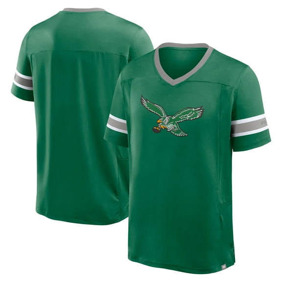 Men's Fanatics Kelly Green Philadelphia Eagles Hometown Premium Hashmark V-Neck T-Shirt
