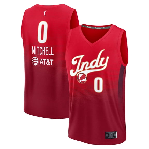 Men's Fanatics Kelsey Mitchell Red Indiana Fever Fast Break Replica Jersey - Rebel Edition
